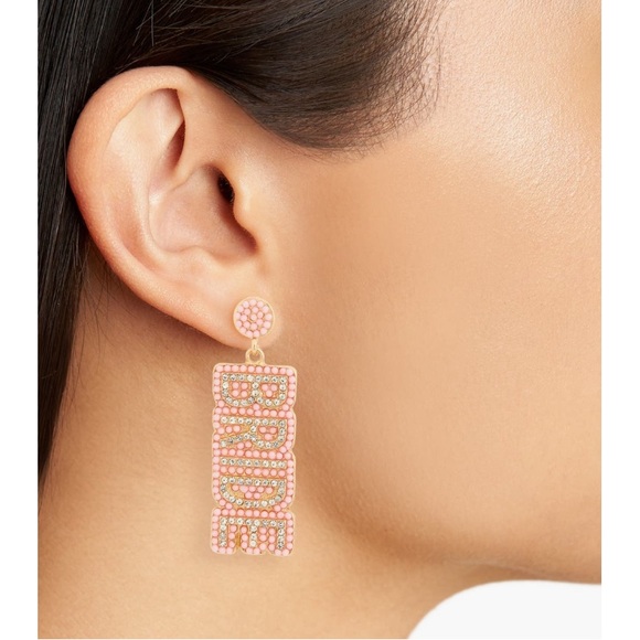 + LEITH + Beaded Bride Drop Earrings - Picture 2 of 2